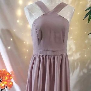 Lulus Air of Romance Taupe Maxi Dress Womens Size L Floor Length Evening Gown